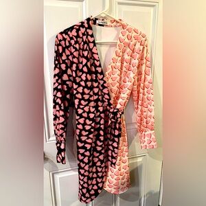 La pateau two tone wrap heart dress